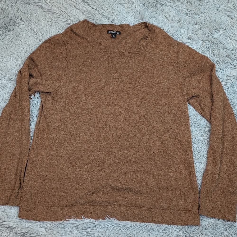 J. Crew‎ Sweater Womens XL Biege Wool Blend Mercantile Soft Comfort Casual